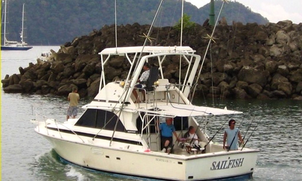 Sail Fish — 35ft Bertram — sportfishing boat in Jacó, Costa Rica